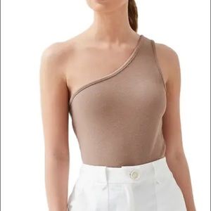 One-Shoulder Ribbed Bodysuit